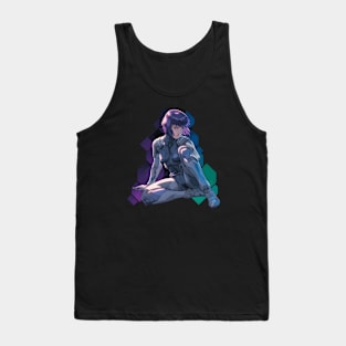 Cybernetic Journeys: Ghost in the Shell Aesthetics, Techno-Thriller Manga, and Mind-Bending Cyber Warfare Art Tank Top